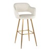Fixed Faux Leather Contemporary Bar Stool with Low Back and Metal Legs for Home Bar or Kitchen (Set of 2) - 2 of 4