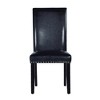 Vinyl Side Chair with Memory Foam Seat, Wood and Chrome Nailhead and Easy-to-Clean Surface (Set of 2) - 3 of 4