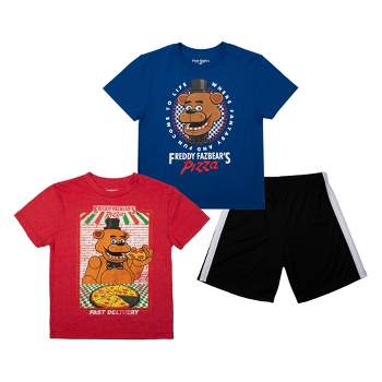 Five Nights at Freddy's Boys 3-Pack Set - Includes Two Tees and Mesh Shorts