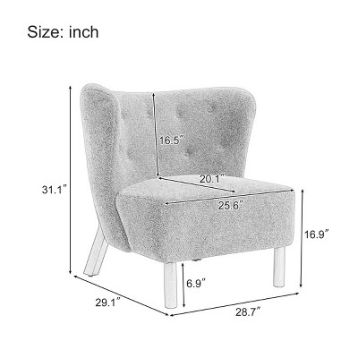 Modern Cream Reading Chair Upholstered Armless Liberia Ubuy