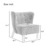 Accent Chair,Upholstered Armless Chair Faux Shearling Wingback Chair with Wood Legs,Modern Reading Chair for Living Room Small Space-Maison Boucle - 4 of 4