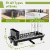 VUSIGN Small Dish Drying Rack with Drain, Compact Dish Rack, Slim Dish Drainers for Kitchen Counter, with Removable Utensil Holder, Space Saving - 2 of 4