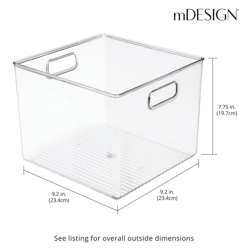 mDesign Plastic Closet Storage Organizer Container Bin, Handles, 3 of 8