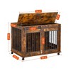 Kumasinova Dog Crate Furniture with Sliding Doors,Dog Cage with Divider Panel,Dog Kennel Indoor for 2 Puppies,Dog Crates for Medium Dogs,Rustic Brown - 2 of 4