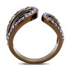 Slickblue Coffee Gold Stainless Steel Ring with Synthetic Tanzanite Crystal for Women, Sizes 5-10 - 3 of 4
