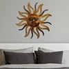 Royal Hampton 35 Inch Round Wall Mounted Sun Face Accent Decor, Carved Rustic Gold and Black Metal - 3 of 4