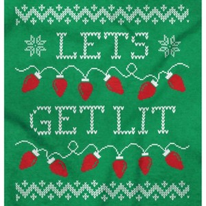 Ugly Christmas Lights Lets Get Lit Hoodie Sweatshirt Women Men Brisco Brands - 1 of 4