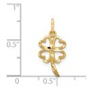 Black Bow Jewelry 14k Yellow Gold Four Leaf Clover Charm or Pendant, 10mm (3/8 inch) - 4 of 4