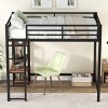 Streamdale Full Size Metal Loft Bed with Built-in Desk and Storage Shelves, Black - 3 of 4