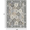 Trellis Area Rug - Washable vintage floral bohemian carpet with non-slip backing for entryways and bedrooms - 2 of 4