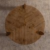 Living Room Central Round Coffee Table,Rustic Solid Wood Round Sofa Side Table,Small Accent Table for Office or Apartment-Coolbibila - 3 of 4