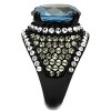 Slickblue Fashion Ring for Women – Black IP Band with Round London Blue CZ & Accent Stones – Size 5 to 10 - 4 of 4