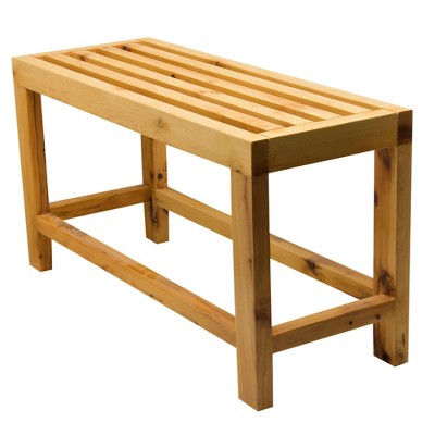 ALFI AB4401 26Inch Solid Wooden Slated Single Person Sitting Bench