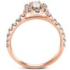 Pompeii3 1Ct TW Diamond & Oval Moissanite Halo Engagement Ring 10k Rose Gold - 3 of 4
