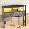 Aheaplus Storage Headboard with Led Lights & Charging Station - 4 of 4