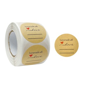 Wrapables 1.5 inch Homemade With Love Stickers Roll, Sealing Stickers and Labels for Boxes, Envelopes, Bags, Small Businesses, Parties (500pcs) - 1 of 4