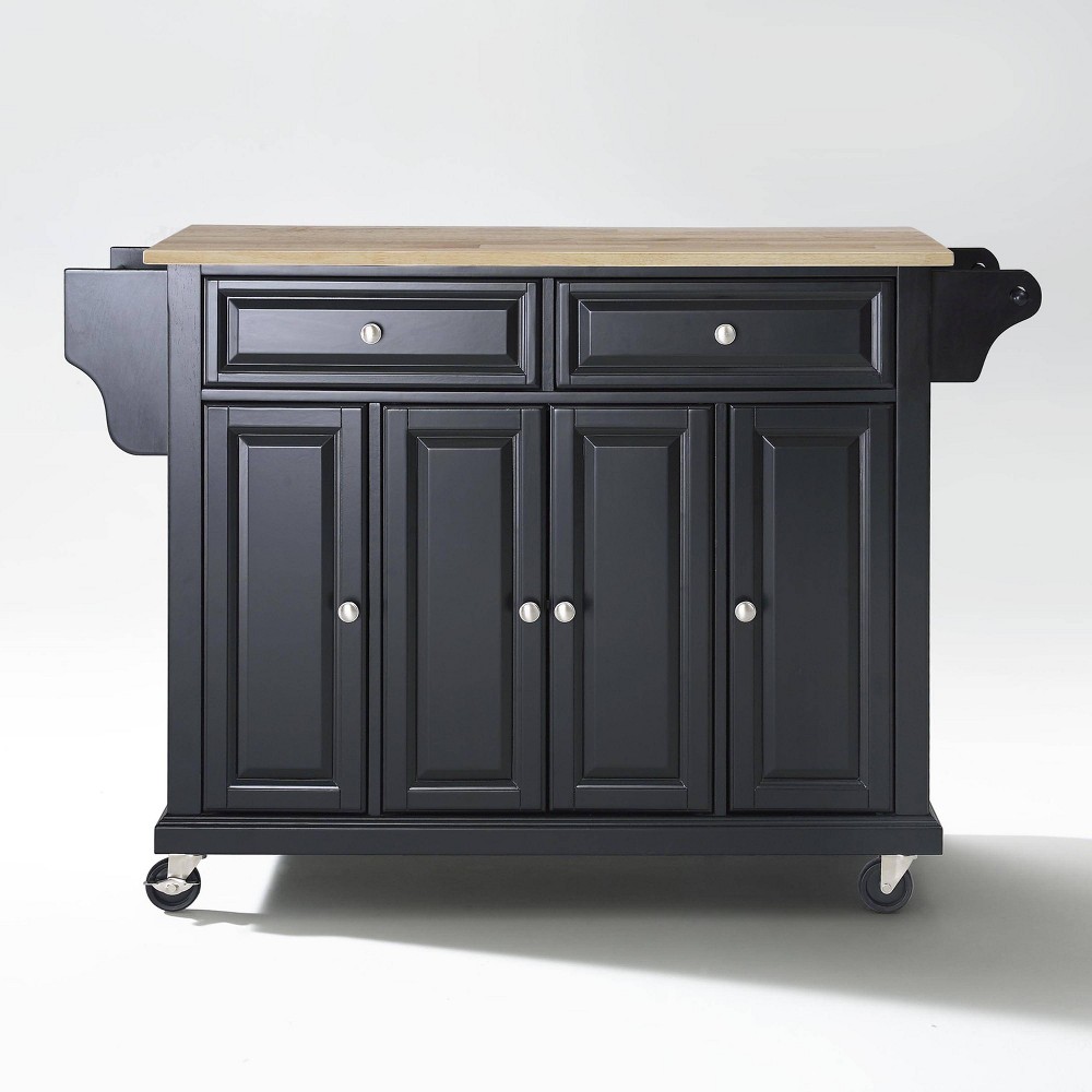 Photos - Other Furniture Crosley Full Size Wood Top Kitchen Cart Black  