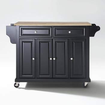 Full Size Wood Top Kitchen Cart Black - Crosley