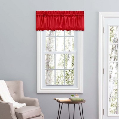 Red Textured Fabric Balloon Valance with Rod Pocket 60" x 15"