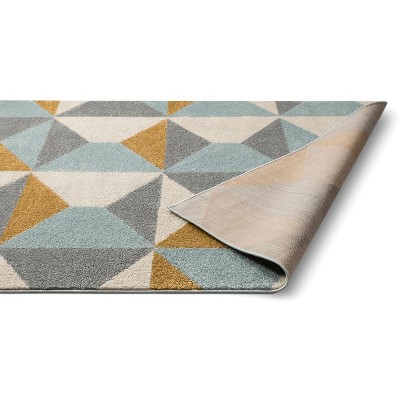 Geometric Gold Elegance Synthetic Area Rug, 3'11" x 5'3"