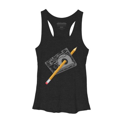 Women's Design By Humans Old School Tape Rewind By clingcling Racerback Tank Top