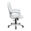 Emma and Oliver Mid-Back White LeatherSoft Tapered Back Executive Swivel Office Chair - Arms - 3 of 4
