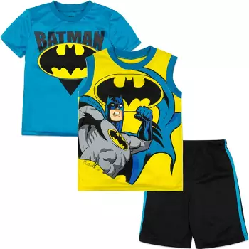 Warner Bros. Batman Little Boys 3 Piece Outfit Set: T-shirt Shorts Yellow :  Target
