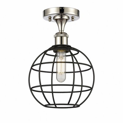 Lake Placid - 1 Light Semi-Flush Mount In Industrial Style-12 Inches Tall and 8 Inches Wide