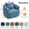 TIRAMISUBEST 360 Degree Swivel Round Upholstered Chair Teddy Fleece High Resilience Sponge Single Sofa Removable Pillow Living Room - 4 of 4