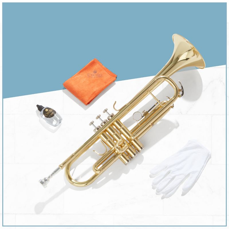 Mendini By Cecilio Bb Trumpet for Kids & Adults - Beginner or Advanced Brass Instruments, 4 of 8