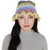 Anna-Kaci Colorful Striped Knit Bucket Hat Fluffy Trendy Winter Lightweight Foldable Crochet Fisherman Hat for Women - 2 of 4