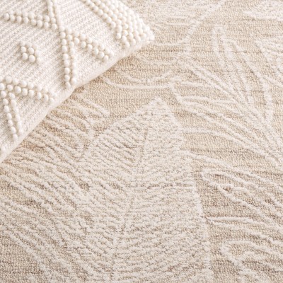 Elegance Hand-Tufted Beige/Ivory Wool Rectangular Area Rug