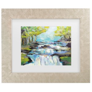 Trademark Fine Art - Jeanette Vertentes The Waterfall Matted Framed Art - 1 of 4