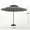 Syemin Patio Umbrella, Garden Table Umbrella with Button Tilt, Crank and Stable Umbrella Base for Patio, Garden, Yard, Blue, 116"*116"*102" - 2 of 4