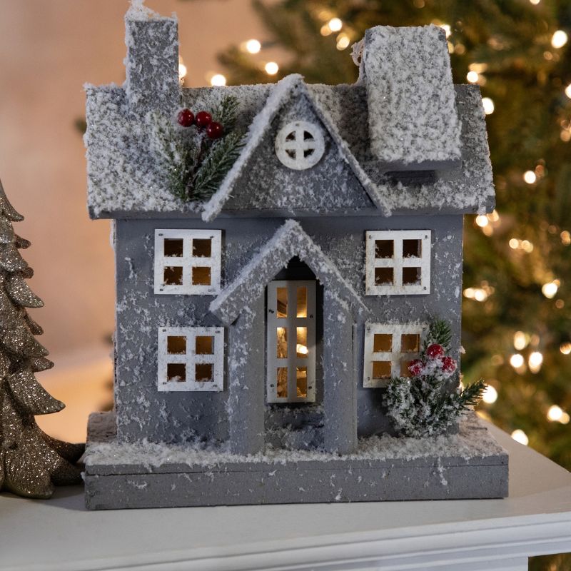 Northlight 11" Lighted Snowy House Christmas Tabletop Decoration, 1 of 7