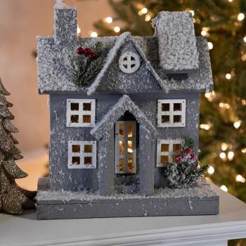 Northlight 11" Lighted Snowy House Christmas Tabletop Decoration