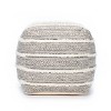 Portales Moroccan Inspired Pouf Gray/Ivory - Anji Mountain: Cotton & Wool Blend, Footrest, Fair Trade Certified - 2 of 4