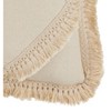 Saro Lifestyle Cotton Fringe Lace Applique Pillow - Down Filled, 18" Square, Ivory - 3 of 4