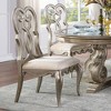 Set of 2 23" Esteban Dining Chairs Ivory Velvet/Antique Champagne Finish - Acme Furniture - 3 of 4