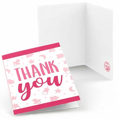 Big Dot of Happiness It's a Girl - Pink Baby Shower Thank You Cards (8 count)
