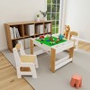 JVNOXK-Kids2in1Play Table Chair Set, LEGO-Compatible Drawing Table with7 Storage Compartments, Includes 2 Chairs,Multifunctional Learning Desk-White - 4 of 4