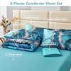 BAGOKIE Marble Watercolor 6 Pieces Comforter Bedding Set - 4 of 4