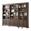 94" Sonoma Bookcase Wall with Wood Ladder Brown - Martin Furniture: Open Shelving Storage, 15-Tier, Bronze Hardware - 3 of 4