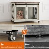 Dog Crate Furniture,Dog Kennel Furniture with Sliding Barn Door & Flip Top - 36" Large Pet Cage Divider 360° Wheels - 4 of 4