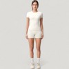 Anna-Kaci Active Women's Fitted Short Sleeve Top and High Waist Shorts 2-Piece Active Set - 2 of 4