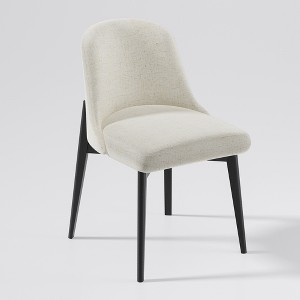 Lirago Black Armless Dining Chairs with Upholstered Fabric and Wood Legs 2PC Set - 1 of 4