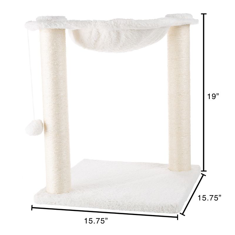 PETMAKER Cat Hammock with Scratching Posts, White, 2 of 8