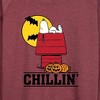 Women's - Peanuts - Snoopy Chillin Halloween Lightweight French Terry Wide Neck Long Sleeve Graphic Shirt - 2 of 4