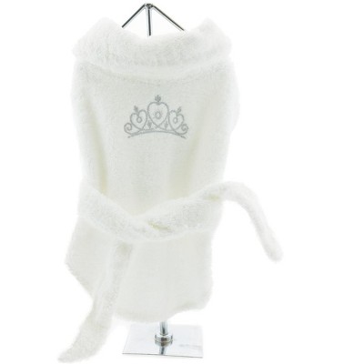 Doggie Design Luxury Dog Bath Robe - Silver Tiara
