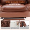 MAYEERTY Executive Ergonomic High-Back Office Chair with Footrest, Lumbar Support - Reclining, Height Adjustable PU Leather Swivel Chair in White - 3 of 4